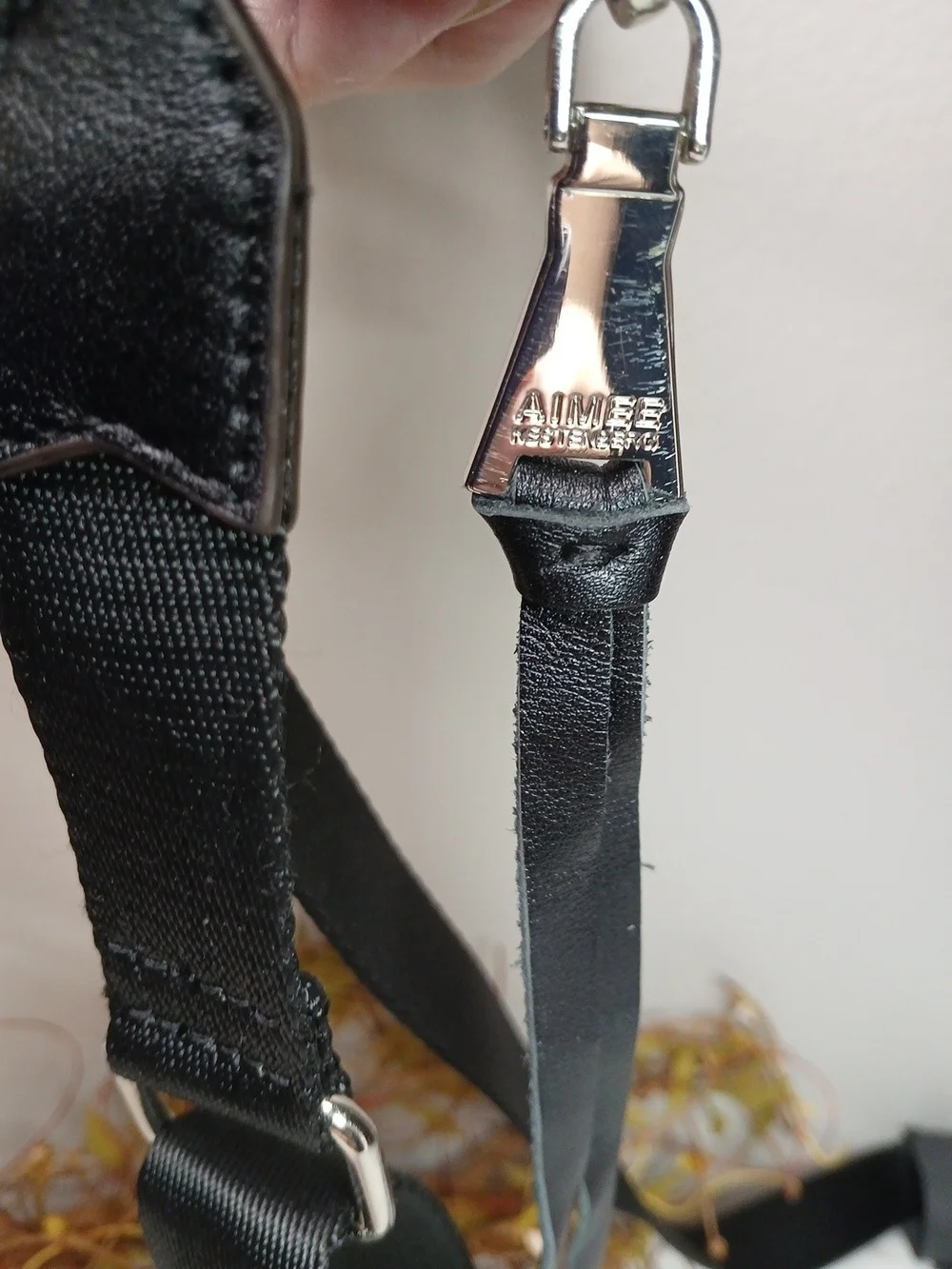 Aimee Kestenberg Black Leather Jeweled Mini Crossbody Handbag